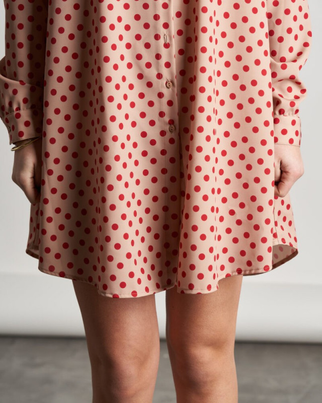 Vestido Topos Camel Anabel Lee – Sopotey Woman. 2