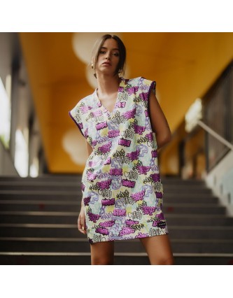 Vestido Print Graffiti Be...