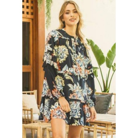 ▷ Vestido Midnight Bloom Navy Monroe Jaase| Sopotey
