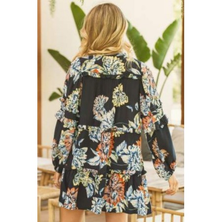 ▷ Vestido Midnight Bloom Navy Monroe Jaase| Sopotey