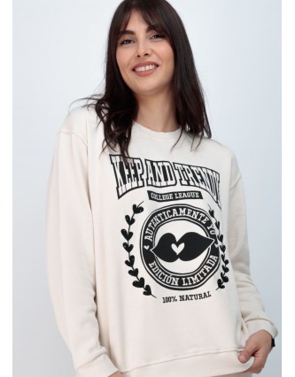 Sudadera University Beige...