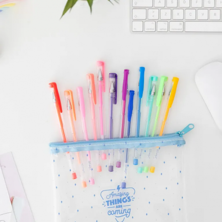 Set de 12 bolis de colores - Amazing things are coming Mr. Wonderful