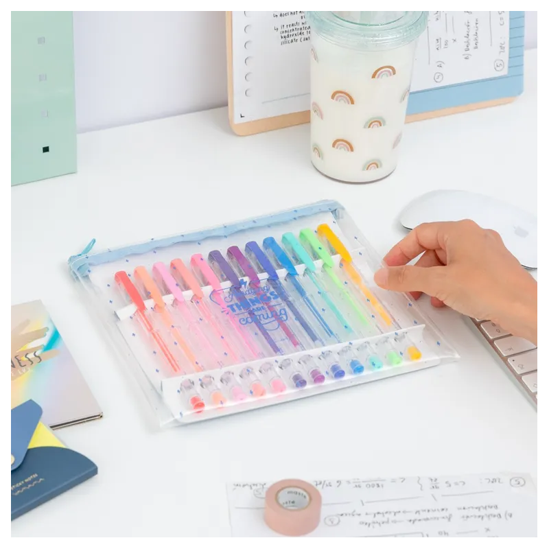Set de 12 bolis de colores - Amazing things are coming Mr. Wonderful