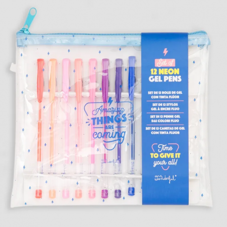 Set de 12 bolis de colores - Amazing things are coming Mr. Wonderful