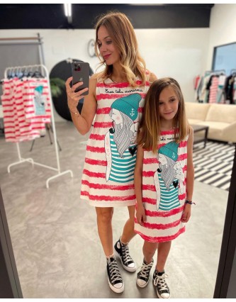 Vestido Niña Tela marinera...