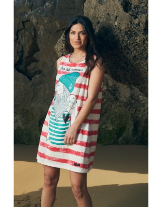 Vestido Tela marinera Rojo...