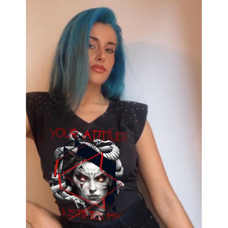 ▷ Camiseta LASAL ATTITUDE Negro