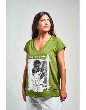 Camiseta Moño Verde Anabel Lee