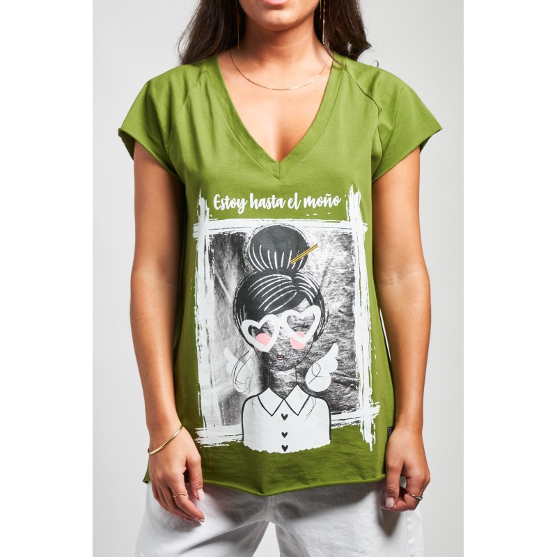 ▷ Camiseta Anabel Lee Moño Verde