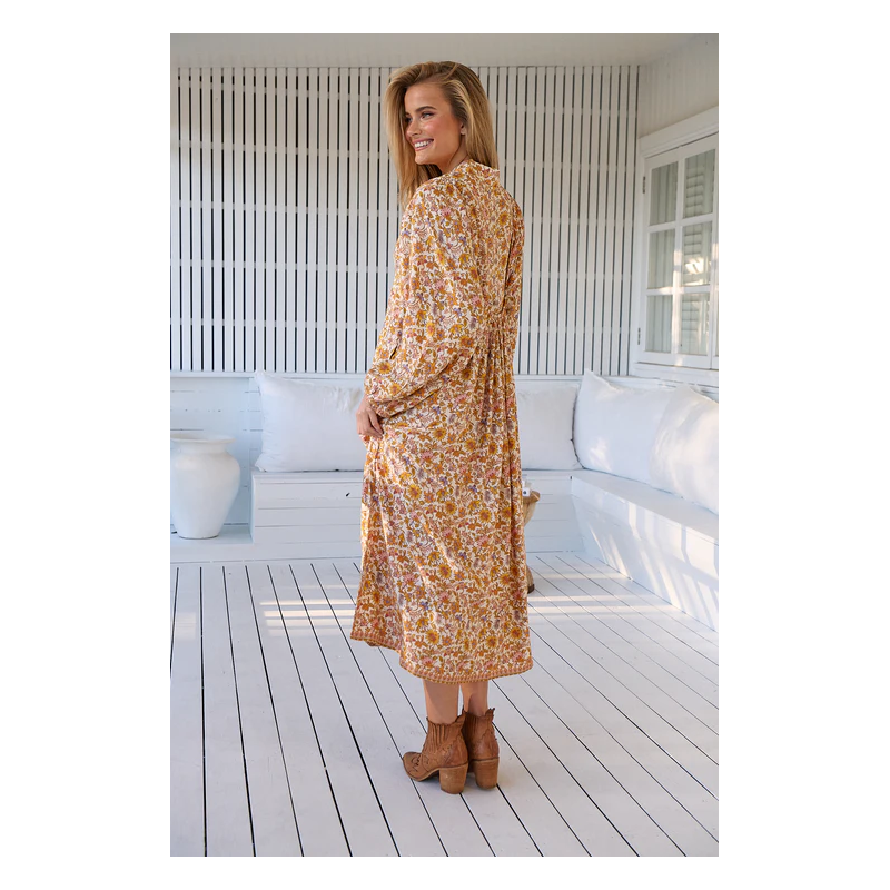 ▷ Vestido Solara Boheme Long Sleeve Midi Jaase| Sopotey