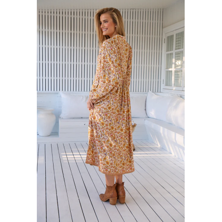 ▷ Vestido Solara Boheme Long Sleeve Midi Jaase| Sopotey