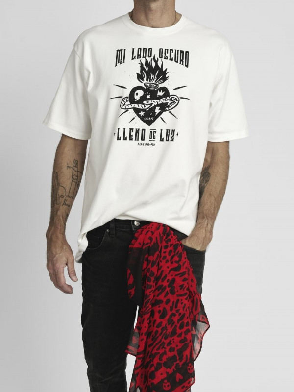 ▷ Camiseta Unisex Mi lado oscuro Blanca Aire Retro| Sopotey 2