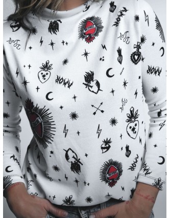 Camiseta Corazones Blanca...