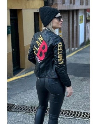 Cazadora ecopiel mujer...