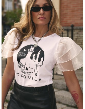Cami Tequila Manga Organza...