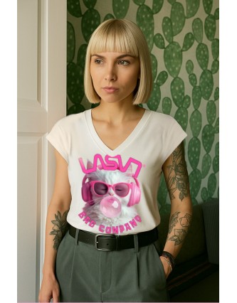 Camiseta LASAL Cat Blanco