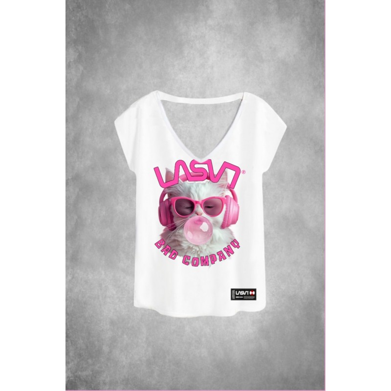 ▷ Camiseta LASAL Cat Blanco