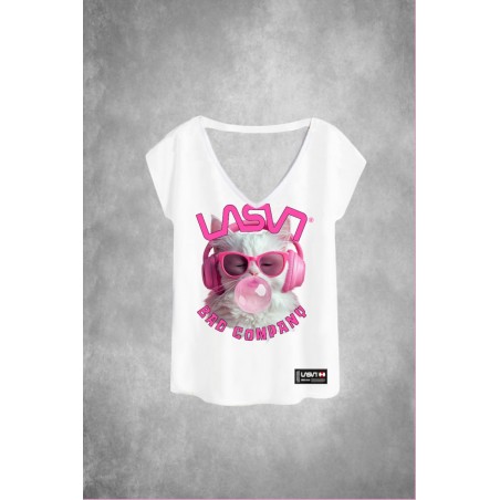 ▷ Camiseta LASAL Cat Blanco