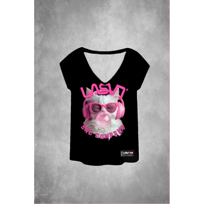 ▷ Camiseta LASAL Cat Negro