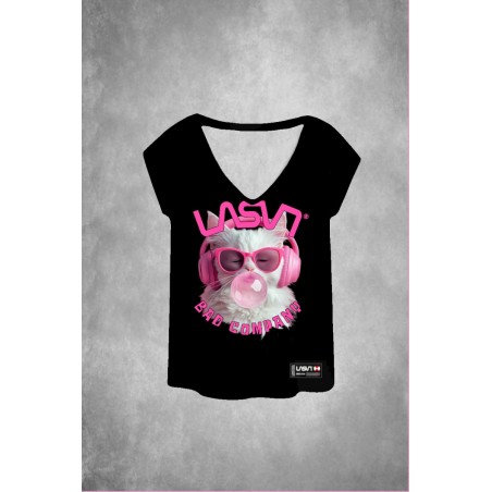 ▷ Camiseta LASAL Cat Negro