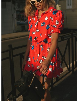 Vestido Rita Rojo Aire Retro