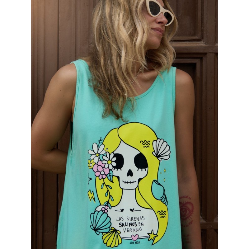 ▷ Comprar vestido Skater Sirena Turquesa Aire Retro | Sopotey Woman.