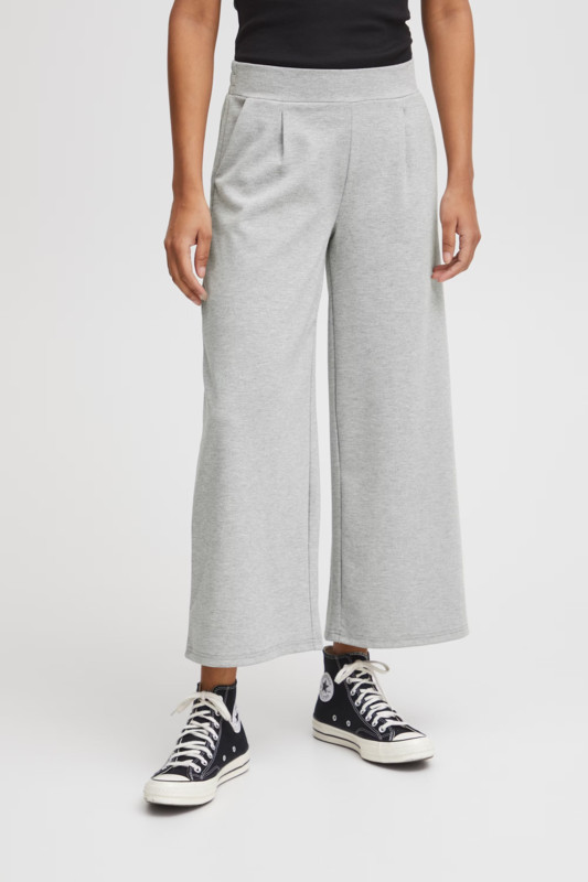 Pantalon Kate Ancho Tobillero Grey Melange ICHI 2