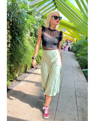 Falda Satinada Midi LASAL...