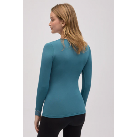Camiseta térmica encaje manga larga mineral green