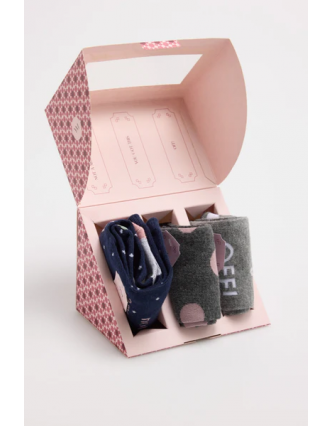 Calcetín mujer caja 3 rosa