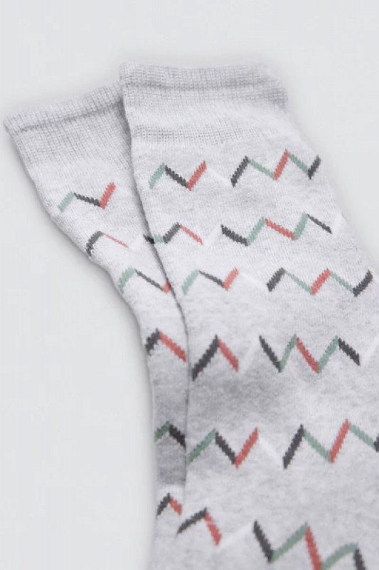 Calcetín térmico mujer Gris Zig Zag 2