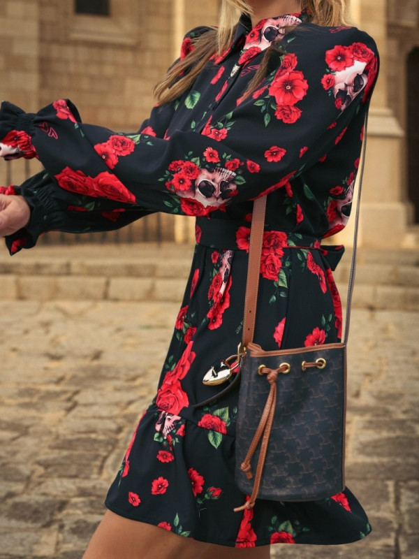 ▷ Comprar Vestido Rosas y Calaveras Corto Aire Retro | Sopotey Woman. 2