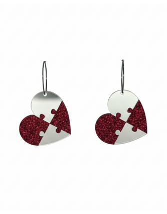 Corazon Puzzle Glitter Rosa...