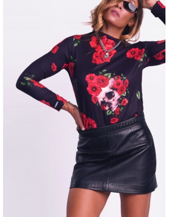 Camiseta Rosas Negra Aire...