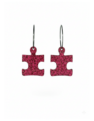 Pieza Puzzle Glitter Rosa