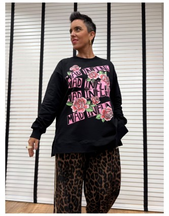Sudadera Rosas Negra Mad...