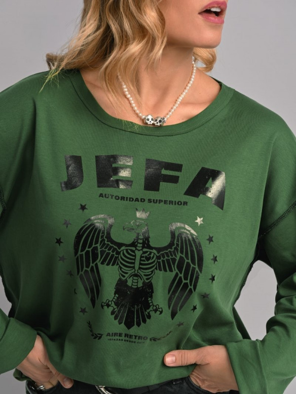 ▷ Camiseta Verde Jefa Aire Retro | Sopotey 2