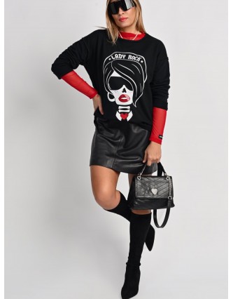 Sudadera Lady Rock Negra...