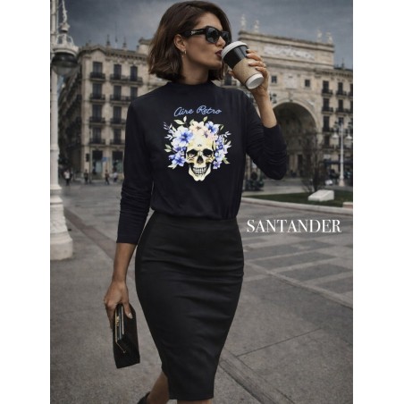 ▷ Camiseta Lady Violet Negra Aire Retro | Sopotey