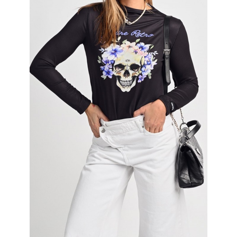 ▷ Camiseta Lady Violet Negra Aire Retro | Sopotey