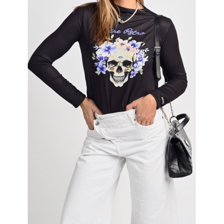 ▷ Camiseta Lady Violet Negra Aire Retro | Sopotey