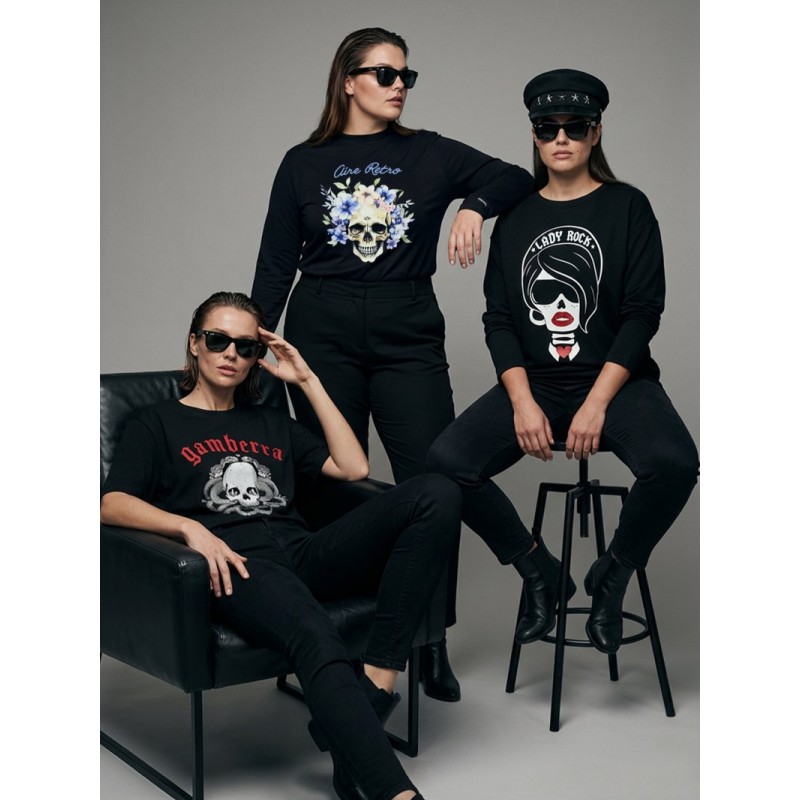 ▷ Camiseta Lady Violet Negra Aire Retro | Sopotey