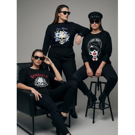 ▷ Camiseta Lady Violet Negra Aire Retro | Sopotey