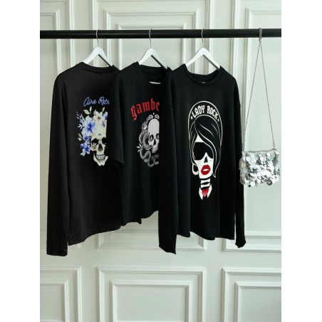 ▷ Camiseta Lady Violet Negra Aire Retro | Sopotey