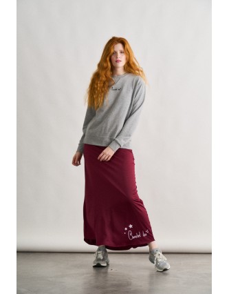 Falda Satinada Burdeos...