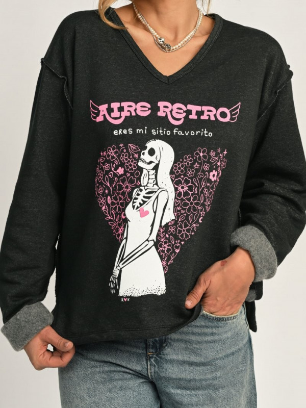 ▷ Sudadera Gris Mi Sitio Favorito  Aire Retro | Sopotey 2