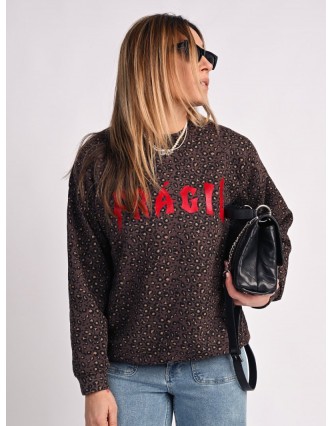 Sudadera Leopardo Fragil...