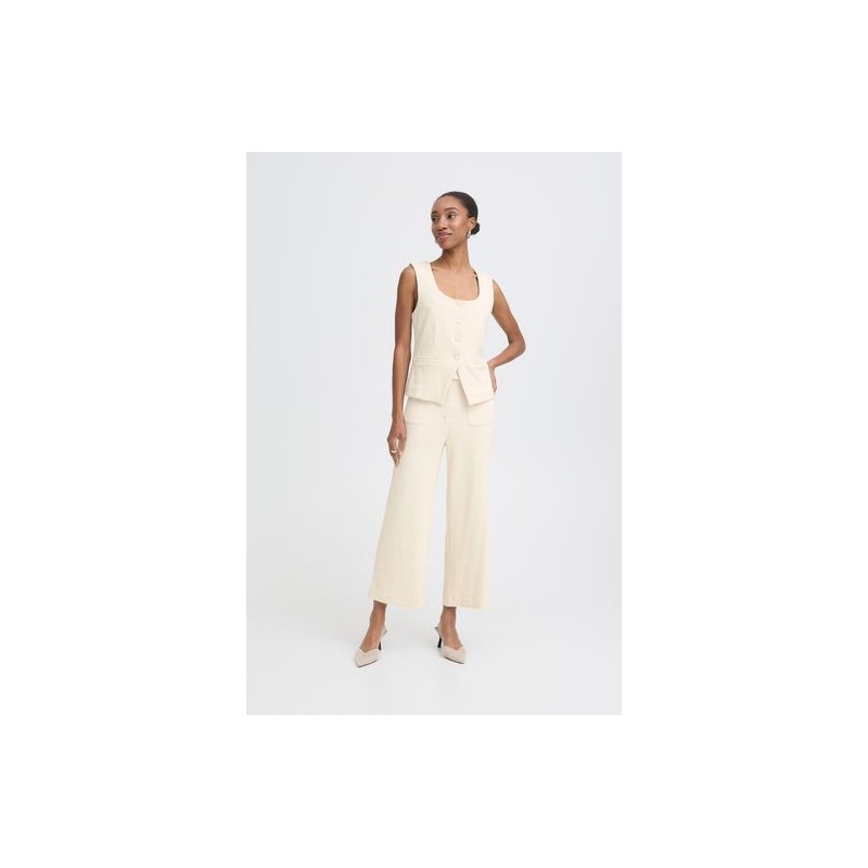 Pantalon Kate Ancho Tobillero Almond Milk ICHI