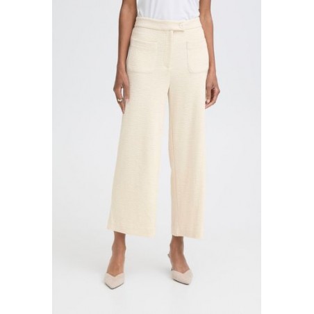 Pantalon Kate Ancho Tobillero Almond Milk ICHI