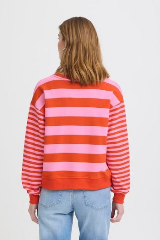 Sudadera Lulani Fiery Red / Wild Orchid Stripe ICHI 2